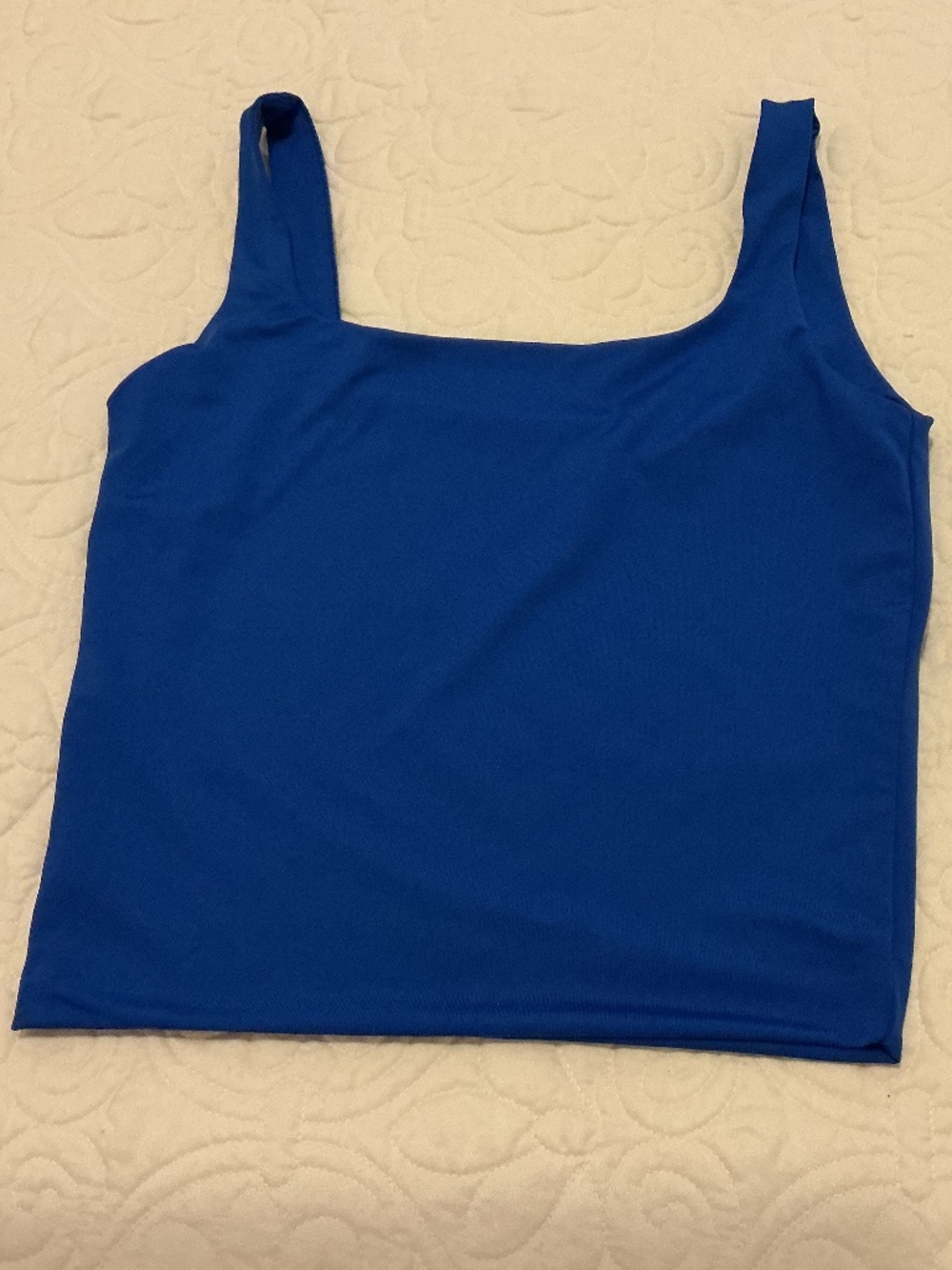 Women’s Spandex Crop Top Size Small Blue Polyester Spandex Cropped Tank Top